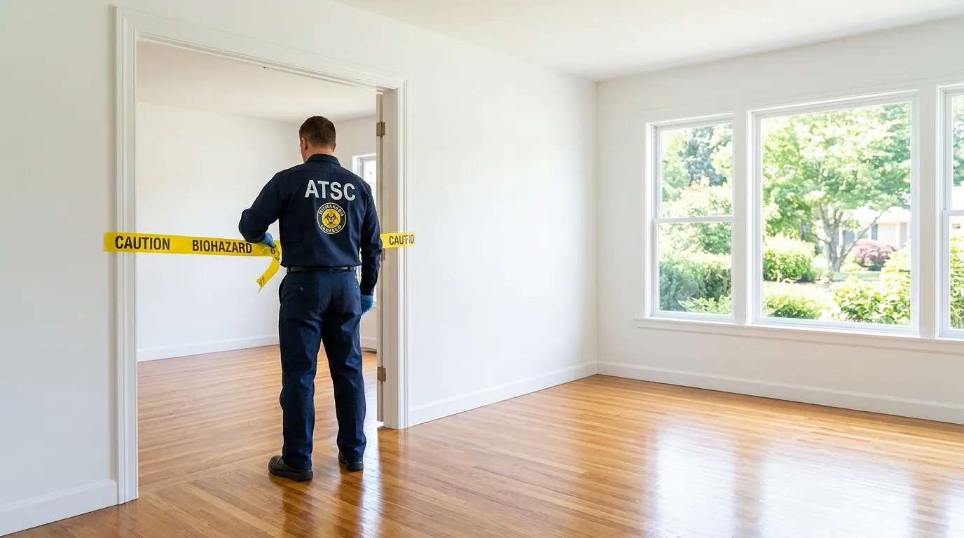 Certified biohazard cleanup crew performing Decomposition Cleanup in Edgewater